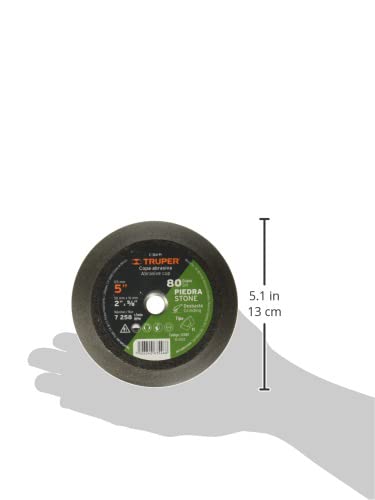 Truper C-364-PI, Copa desbaste, 5", grano 80 para piedra
