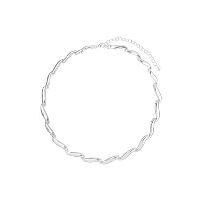 Napier Collar Cadena Para Mujer | Plata, Forma Cadena Torzal, Cierre Pinza Ajustable, 1 Collar, Mediano