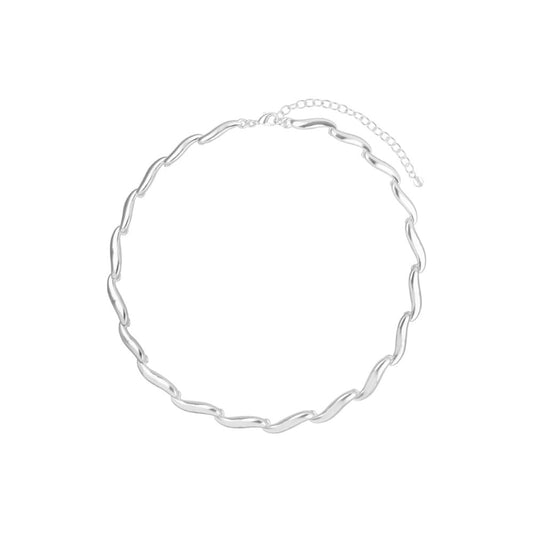 Napier Collar Cadena Para Mujer | Plata, Forma Cadena Torzal, Cierre Pinza Ajustable, 1 Collar, Mediano