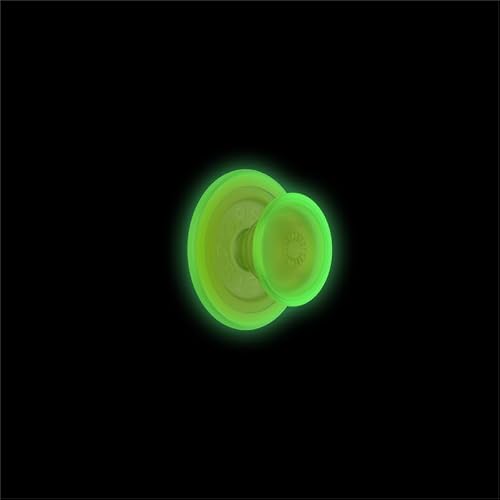 PopSockets - Empuñadura para teléfono MagSafe con soporte, soporte magnético, parte superior intercambiable, sujeción segura para iPhone MagSafe, teléfono y tablet, Chartreuly translúcido brilla en la