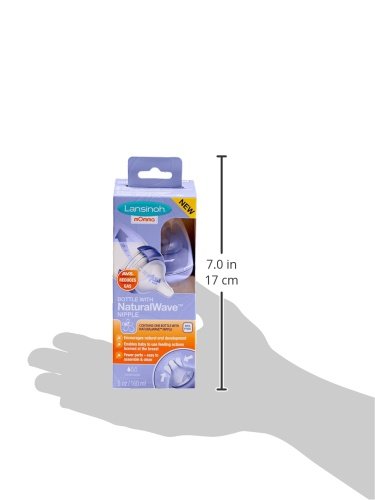 Lansinoh Biberón con Tetina Natural Wave, Transparente, 8 Oz, Paquete de 1 Count