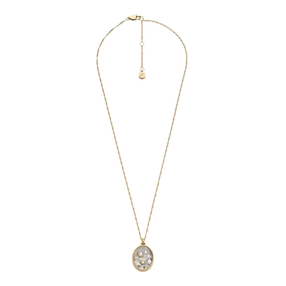 Collar Fossil JF04893710 Sutton de acero inoxidable en tono dorado para mujer