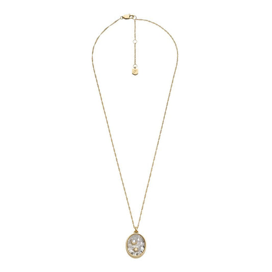 Collar Fossil JF04893710 Sutton de acero inoxidable en tono dorado para mujer