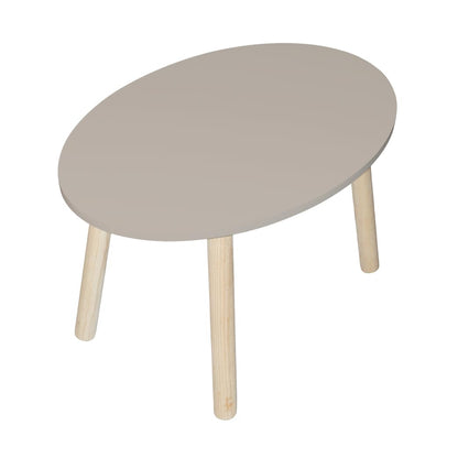 DUDUK Mesa Infantil Ovalada de Madera, 7 Colores - Gris oscuro
