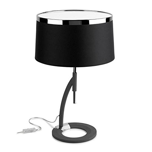 LEDS-C4 10431 Lámpara de Mesa Virginia, E-26 / E-27, Pantalla Tela Negra Incluida