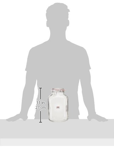 Borgonovo Primizie - Contenedor De Vidrio De 4250 Ml. Cristalería Italiana con Tapa Hermética Recipiente de Almacenamiento Alimentos Para Especias