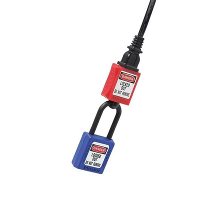 Master Lock S2005 - Bloqueo de clavija eléctrica, color rojo
