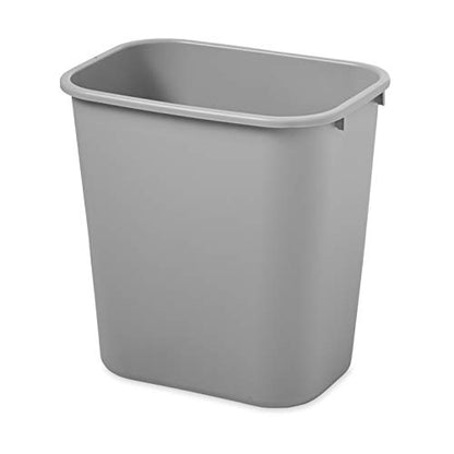 Rubbermaid Commercial Products - Papelera de basura (7 galones/28 cuartos de galón, gris, plástico, para recámara/baño/oficina, se adapta debajo del computadora/fregadero/gabinete, paquete de 12
