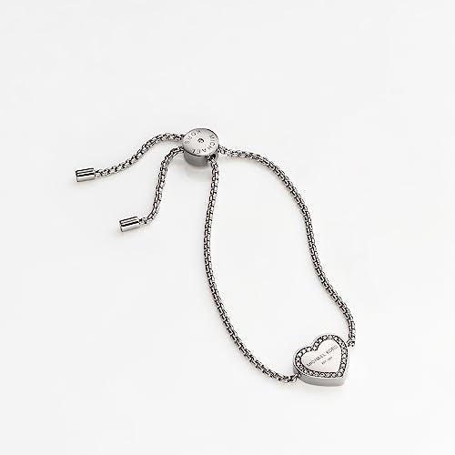 Michael Kors Logo Silver-Tone Slider Bangle Bracelet
