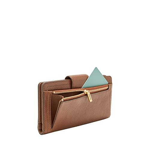 Fossil - Bolso de mano para mujer con marco clásico de piel