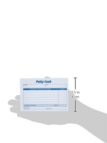 Adams Petty Cash Almohadilla Sin Carbono 9672ABF | 1 Parte, 5 x 3.5 In, 50 Copias Por Bloque, Recibos De Alquiler, Paquete De 12