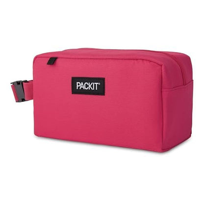 PackIt® - Caja de aperitivos congelable, magenta, construida con tecnología ECOFREEZE®, plegable, reutilizable, cierre de cierre con asa de hebilla, diseñada para aperitivos de trabajo, aperitivos