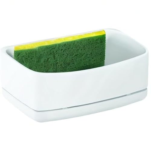 COMMAND 3M Sujeta Esponja de Cocina con Adhesivo Color Blanco 1 pieza | Organiza sin dañar superficies, No deja residuos, No requiere herramientas, Incluye esponja Scotch-Brite, Uso interior