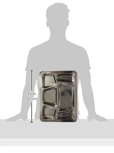 Winco - SMT-2 Bandeja de 6 Compartimentos, Estilo B, Acero Inoxidable, Mediano