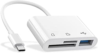 3 en 1 Lector de Tarjetas USB C a SD, Lector de Tarjetas de Memoria Micro SD, Lector de Tarjetas SD/Micro SD/USB 3 en 1 Tipo C Kit Conexión de Cámara USB 3 en 1