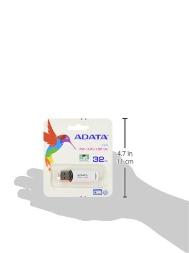 ADATA 32 GB Memoria Flash USB 2.0 con Tapa Color Blanco con Negro (Modelo C906)
