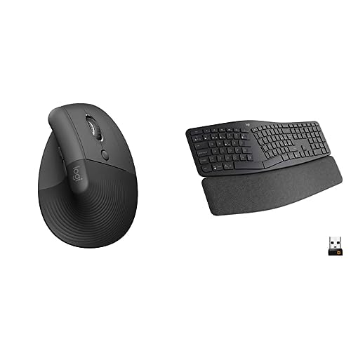 Logitech Bundle: Mouse Ergonómico Vertical Grafito + Teclado Multi-Dispositivo Inalámbrico Negro