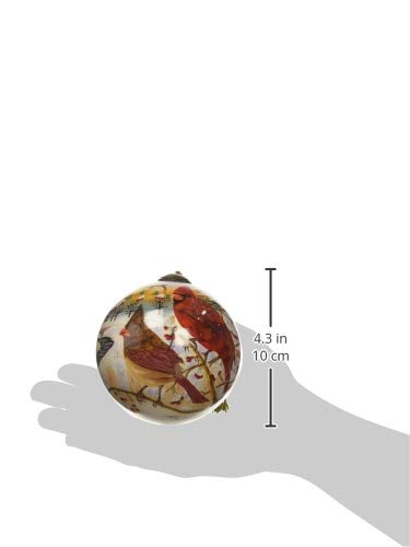 Ne'Qwa Art - Figura Decorativa de cardenales de Invierno Pintada a Mano, White Crimson Morning, 1, 1