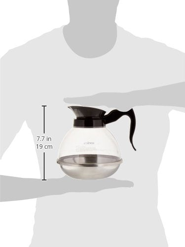 Winco Decantador de café de plástico, acero inoxidable, 64 onzas, mediano | Apto para lavaplatos, sin BPA, base de acero inoxidable, servicio de catering, ideal para agua, vino, té y mesa
