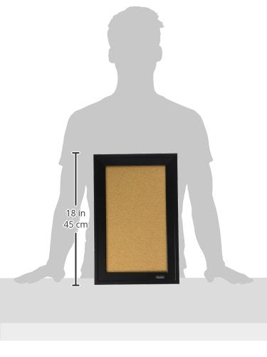 Quartet Home Decor 79281 Tablero para anuncions de corcho natural, Marco negro,11" x 17"
