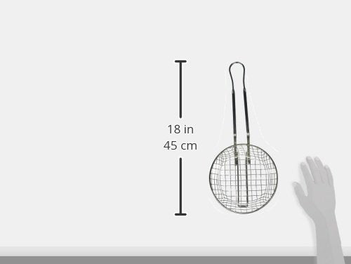 Winco Cesta culinaria, 8 pulgadas de diámetro, malla gruesa, mediano, níquel
