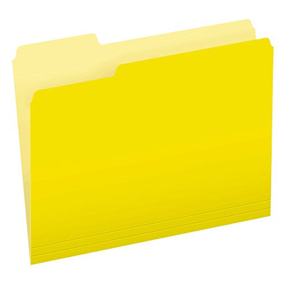 Pendaflex Fólder Bitono, Ceja 1/3, Caja Con 100, Color Amarillo, Tamaño Carta 152 1/3 YEL