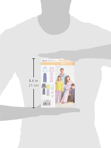 Simplicity Patrón de Costura 3935 Ropa de Dormir para señoras/Hombres/niños, A (XS-L/XS-XL)