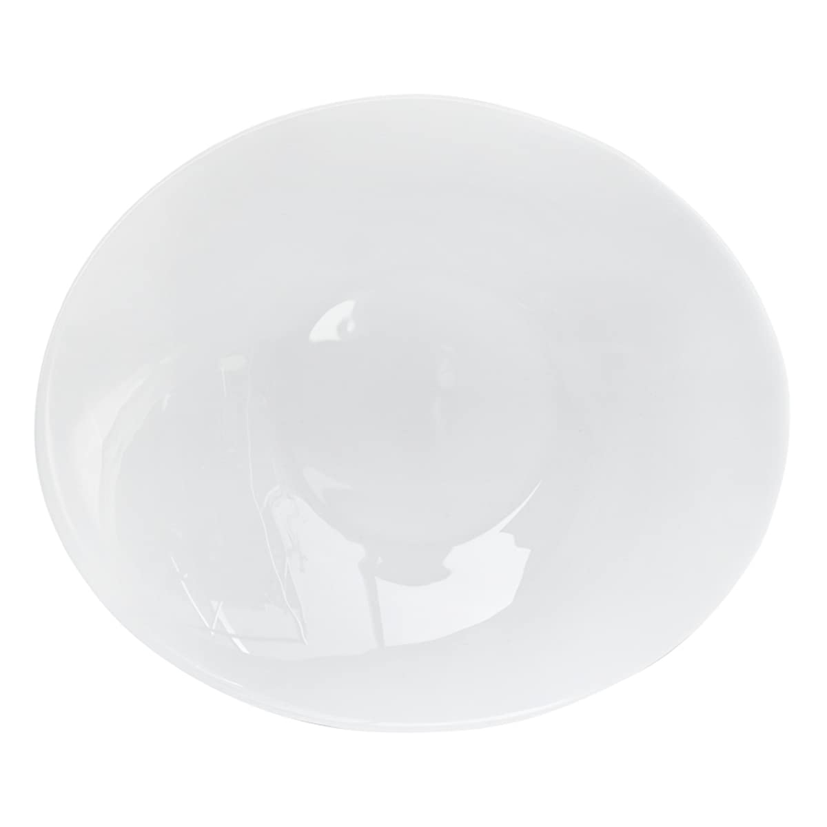 Trilogy | Set de 4 Platos Hondos o Bowls para Sopa, Elegante y Moderno con Diseño Ovalado, Vidrio Opal Templado Ultra Resistente, Colección Greco, Blanco, 23 * 20 cm, Hecho en Italia