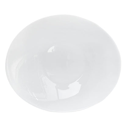 Trilogy | Set de 4 Platos Hondos o Bowls para Sopa, Elegante y Moderno con Diseño Ovalado, Vidrio Opal Templado Ultra Resistente, Colección Greco, Blanco, 23 * 20 cm, Hecho en Italia