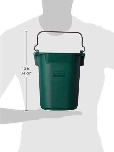 Rubbermaid Commercial Products – Cubeta para Carro de Limpieza, Codificación por Colores, Contiene Botella Rociadora y Paño de Microfibra para Limpieza Rápida, Capacidad de 4,7 L, Verde 1857377