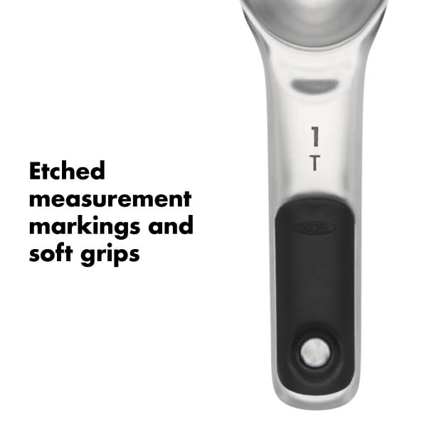 Oxo 11132100 Juego Cucharas Medidoras, 4 Piezas, 1.2/2.5/5/15 ml, Multicolor