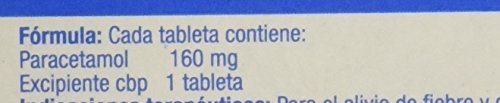 Tempra Tableta Masticable 160mg Fiebre y Dolor Sabor Uva Paracetamol caja con 30 tabletas
