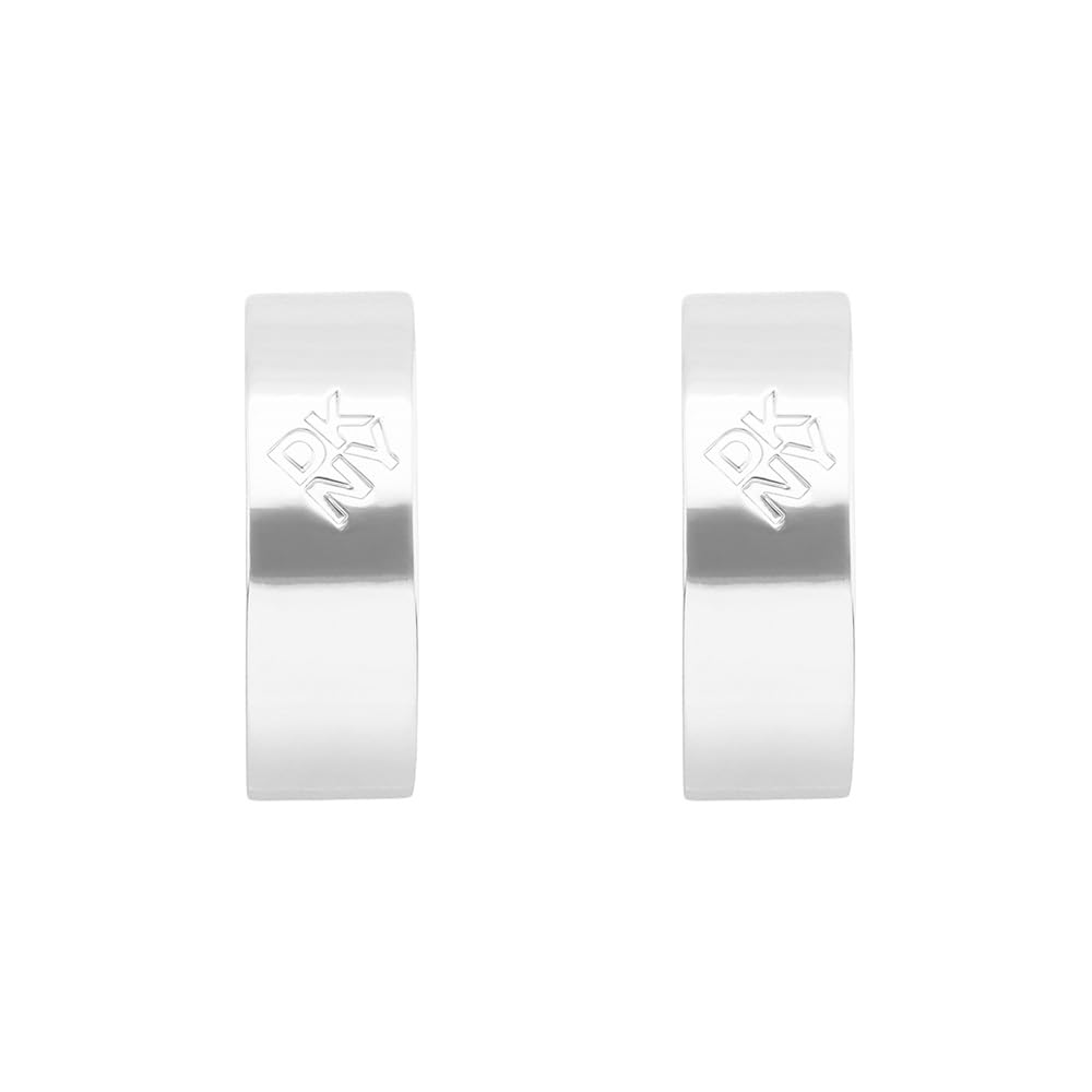 DKNY Aretes Plateado Circular de Metal para Mujer