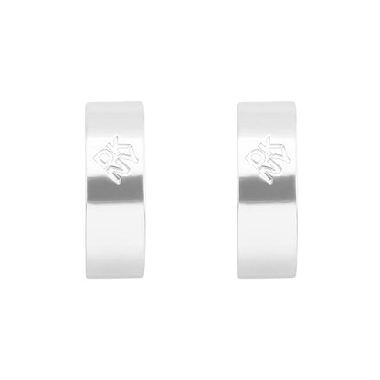 DKNY Aretes Plateado Circular de Metal para Mujer