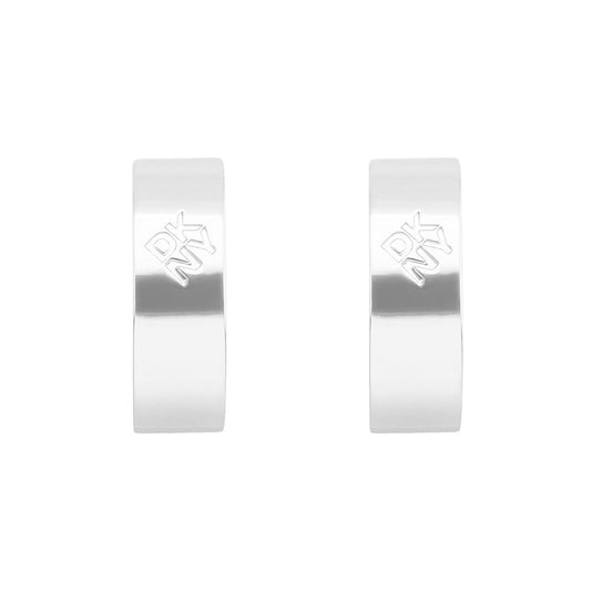 DKNY Aretes Plateado Circular de Metal para Mujer