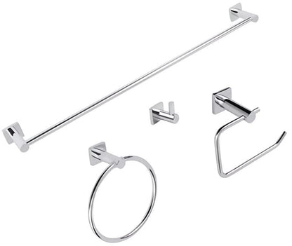 Urrea 1002CL Juego de 4 Piezas de Accesorios Modernos para baño, Latón y Acero Inoxidable cromados, garantía de 100 años en Defectos de fabricación y 10 en Acabado Cromo