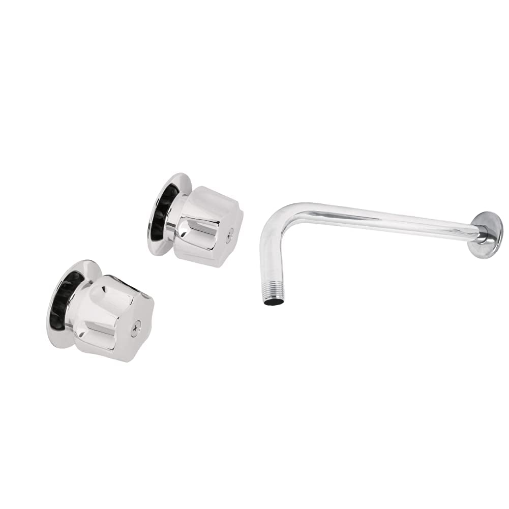 Foset Basic Manerales Metálicos para Regadera, Acabado Cromado - Plateado - Manerales MR-100 + Brazo BCH-600