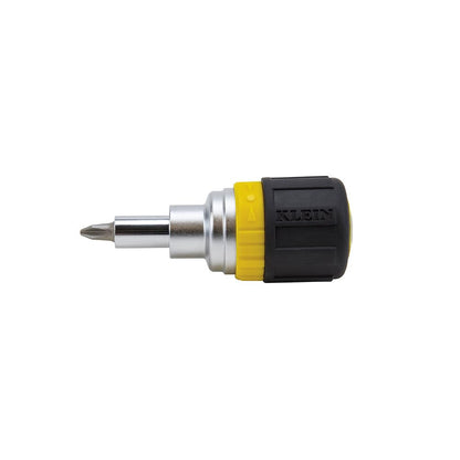 Klein Tools 32593 Destornillador de carraca multipunta, herramienta 6 en 1 con puntas Phillips y ranuradas y 2 tamaños de destornillador de tuerca - Configuración de bits 1