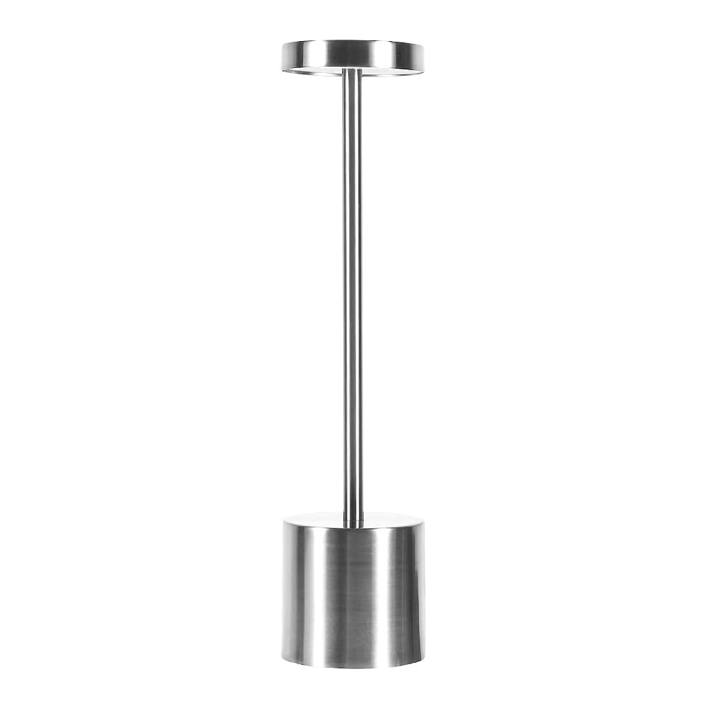 Lámpara de Mesa LED Tecnolite Recargable Táctil - 33 centímetros - Plata