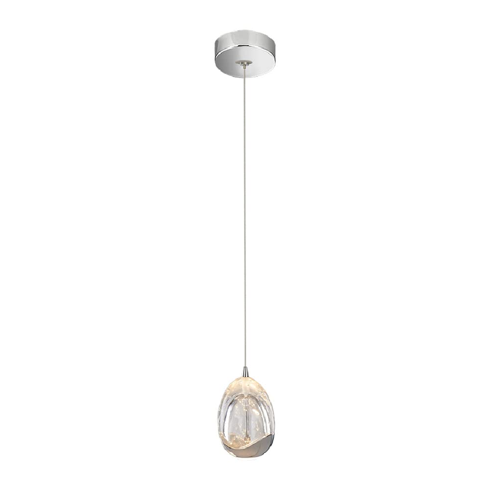 Tecnolite Lámpara Colgante de Cristal Redondo LED 1.20 m de Altura, 6 W, Luz Suave Cálida, Atenuable, LED integrado