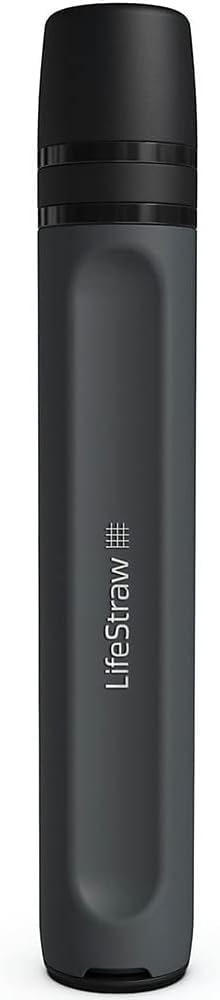LifeStraw Peak Series - Paja de filtro de agua personal para filtración de respaldo, emergencia, supervivencia e hidratación ultraligera, sin BPA, gris montaña oscuro - Dark Mountain Gray