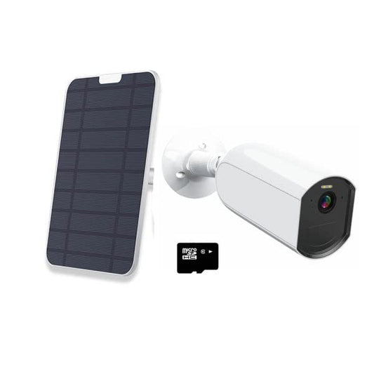 Anewone Cámara de Seguridad Solar, cámara inalámbrica HD de 3 MP con Panel Solar, visión Nocturna infrarroja, conversación de 2 vías, Cámara de Seguridad inalámbrica Solar, 64GB SD Card