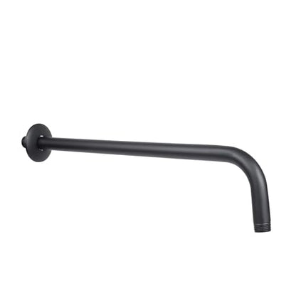 Dica 4552BRR.2 Brazo para Regadera a Pared con Chapetón, Brazo para Ducha de Acero Inoxidable 40 cm, Acabado Negro Mate