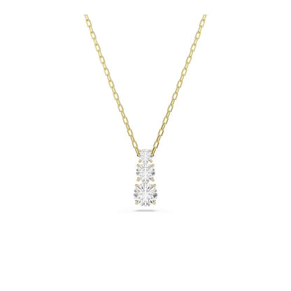 Swarovski Colgante Stilla Attract, Talla redonda, Blanco, Baño tono oro