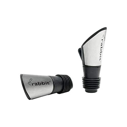 Tapones para vertedor de vino Rabbit (acero inoxidable, juego de 2)