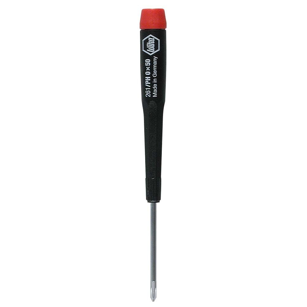 Wiha 96105 Destornillador Phillips con mango de precisión, 0 x 50 mm)