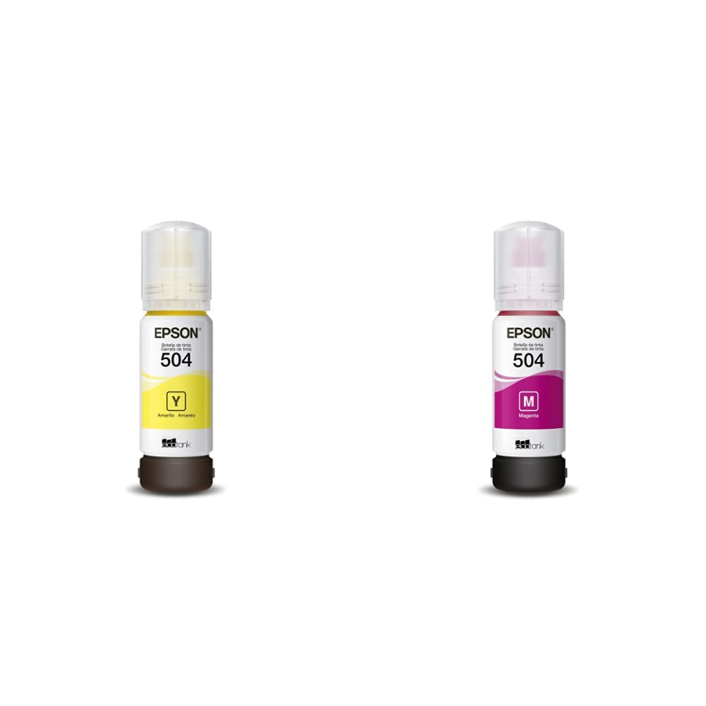 Epson Botella De Tinta Ecofit Color Amarillo, T504420 + Botella De Tinta Ecofit Color Magenta, T504320
