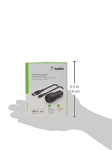 Belkin Cargador para Automóvil Doble USB-A de 24 W Boost↑Charge™ + Cable USB-A a Lightning