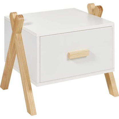 ALTEREGO - Buró infantil nórdico Klem, Color Blanco y Madera