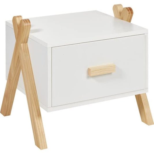 ALTEREGO - Buró infantil nórdico Klem, Color Blanco y Madera